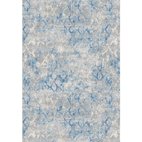 niebiesko szary wzorzysty dywan w kratke izos 3x