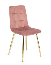 Różowe pikowane krzesło w stylu glamour - Azlo