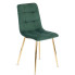 Zielone welurowe eleganckie krzesło w stylu glamour - Azlo
