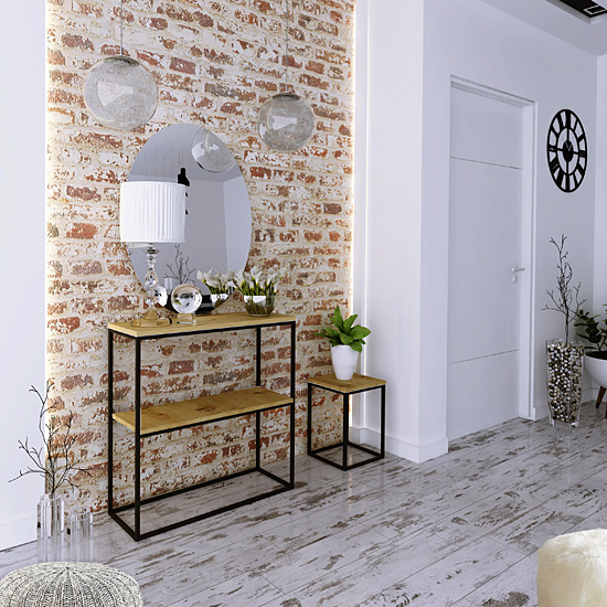 Wizualizacja stojaka na kwiaty Vilego 4X kolor czarny+dąb artisan