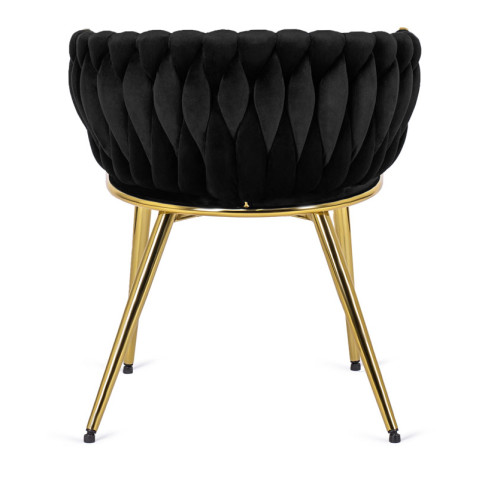 Czarne krzesło fotelowe glamour Upro