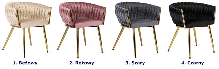 Różowe fotelowe krzesło glamour z plecionką Elsa