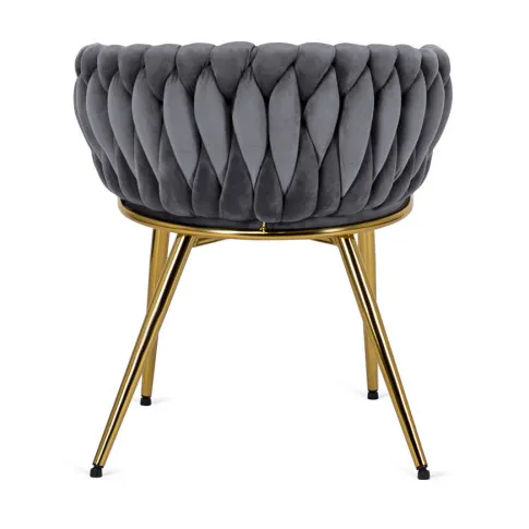 Szare krzesło fotelowe glamour Upro