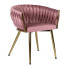 Różowe krzesło fotelowe welurowe glamour - Upro