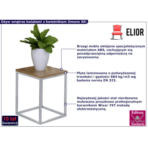 Stojak na kwiaty Omono 5X srebrny dąb lancelot