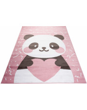 Różowy dywan z pandą do pokoju dziecięcego - Jomi 4X w sklepie Edinos.pl