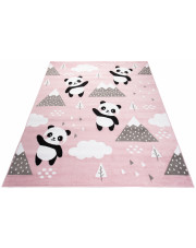Prostokątny różowy dywan w pandy - Jomi 5X w sklepie Edinos.pl