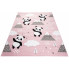 Prostokątny różowy dywan w pandy - Jomi 5X