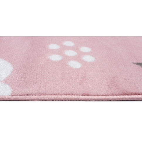 Różowy prostokątny dywan w pandy Jomi 5X