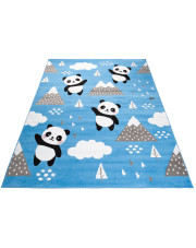 Niebieski dywan w pandy do pokoju dziecięcego - Jomi 5X w sklepie Edinos.pl