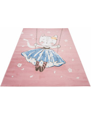 Różowy nowoczesny dywan z kotem Jomi 7X w sklepie Edinos.pl