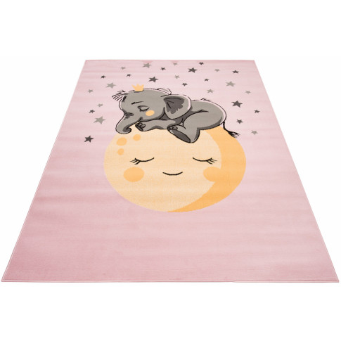 Różowy dywan ze słonikiem na księżycu Jomi 8X