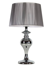 Srebrna lampa stołowa z dekoracyjną stalową podstawą - V164-Dusali w sklepie Edinos.pl