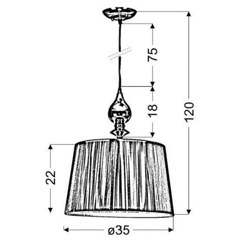 Srebrna klasyczna lampa wisząca V160-Dusali