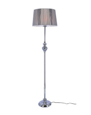 Srebrna lampa stojąca z nitkowym abażurem - V165-Dusali