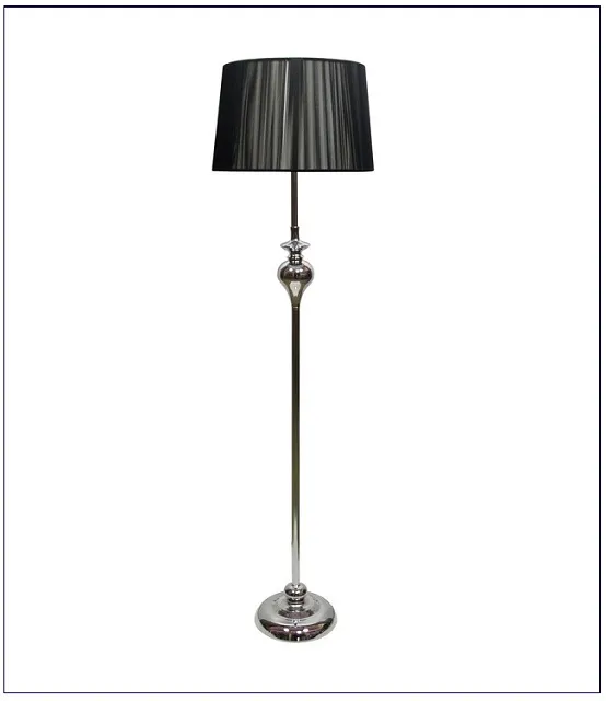 Produkt Czarna lampa stojąca z dekoracyjną stalową podstawą - V165-Rotom
