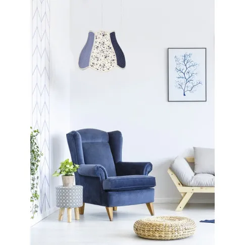 Wzorzysta niebieska lampa wisząca V167-Petuli