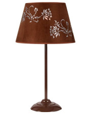 Brązowa lampa stołowa z wyciętym kwiatowym wzorem - V168-Orani w sklepie Edinos.pl