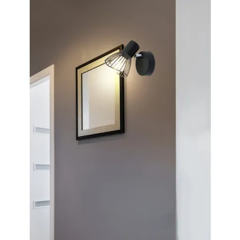 Czarny druciany ażurowy kinkiet ścienny V169-Portia