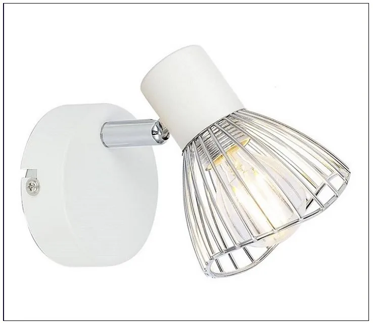 Produkt Biały kinkiet ścienny z chromowymi dodatkami - V169-Merpix