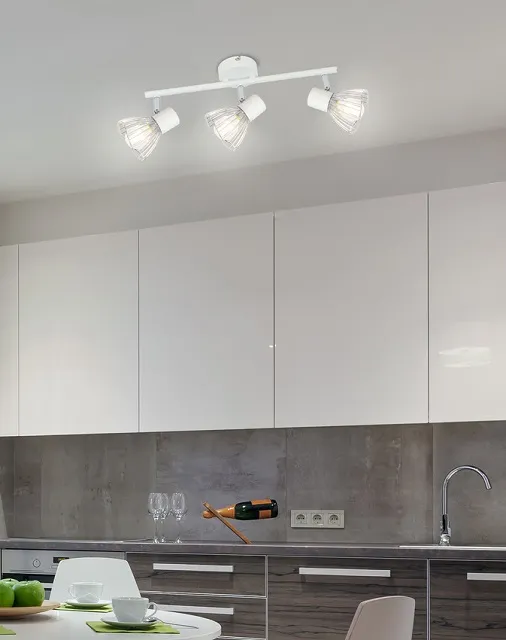 Produkt Biała lampa sufitowa z trzema drucianymi kloszami - V171-Merpix