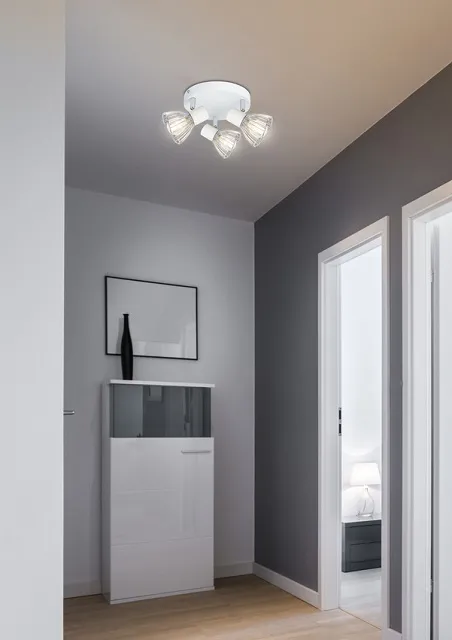 Produkt Biała lampa sufitowa na okrągłej podstawie - V173-Merpix