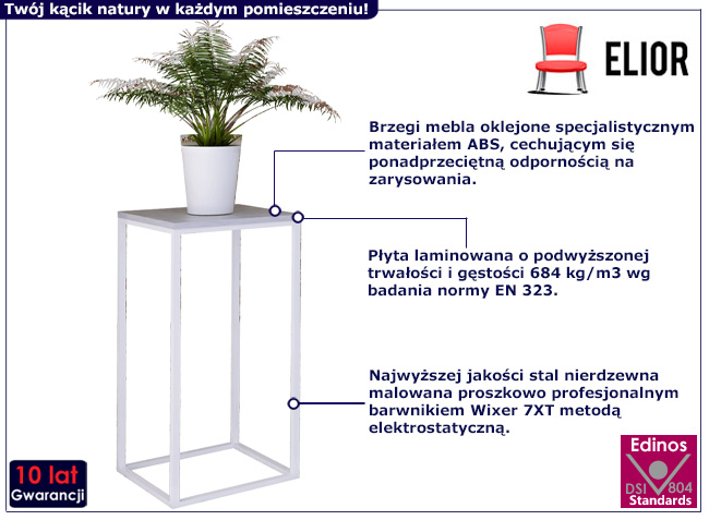 Kwienik z metalowym stelażem Mobis 3X kolor biały+beton