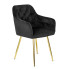 Czarne welurowe krzesło fotelowe glamour - Vamo