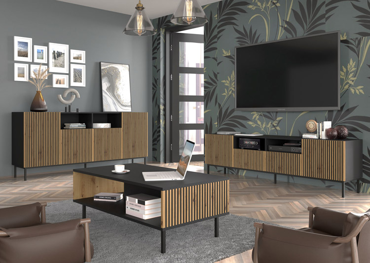 Wizualizacja aranżacji z szafka rtv Melis 11X