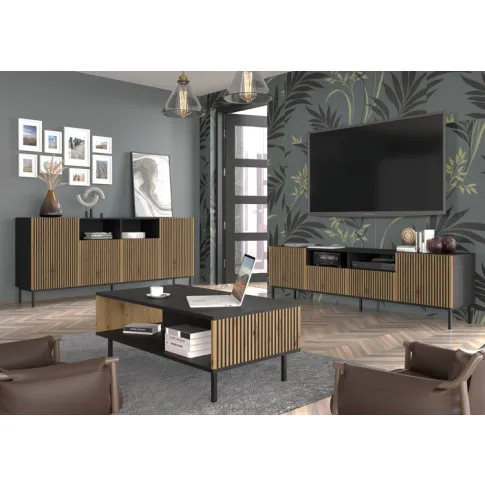 Aranżacja z zestaeem mebli artisan czarny Livorno