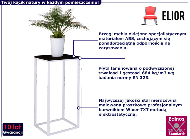 Kwienik z metalowym stelażem Pritix 3X kolor biały+czarny