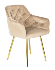 Kremowe krzesło glamour z podłokietnikami  - Vamo