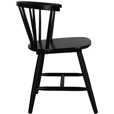 Czarne drewniane krzesło typu patyczak Hunos