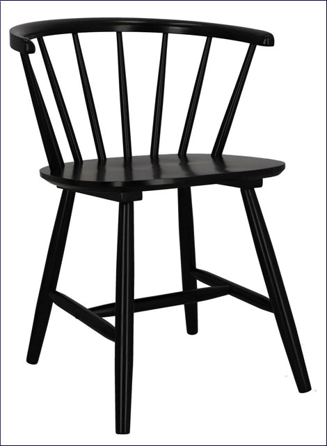 Czarne krzesło w stylu vintage Hunos