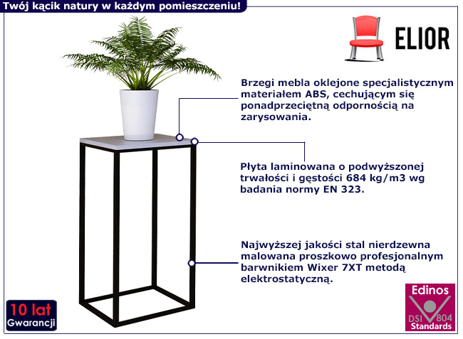 Kwienik z metalowym stelażem Jarina 4X kolor czarny+beton