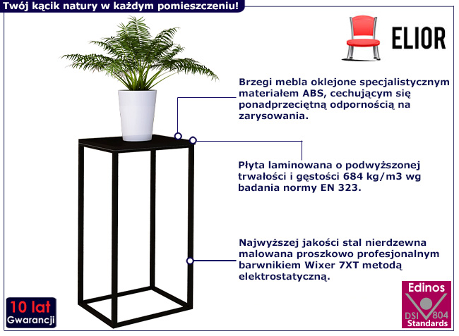 Kwienik z metalowym stelażem Mobis 4X kolor czarny