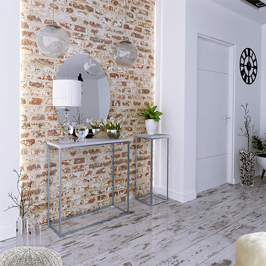 Wizualizacja stojaka na kwiaty Pritix 5X kolor srebrny+beton