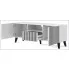 wnętrze szafki RTV 150cm z szufladą biało czarna czarne nogi Livorno 9X