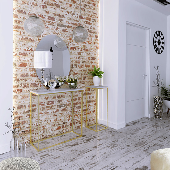 Wizualizacja stojaka na kwiaty Mobis 5X kolor złoty+beton