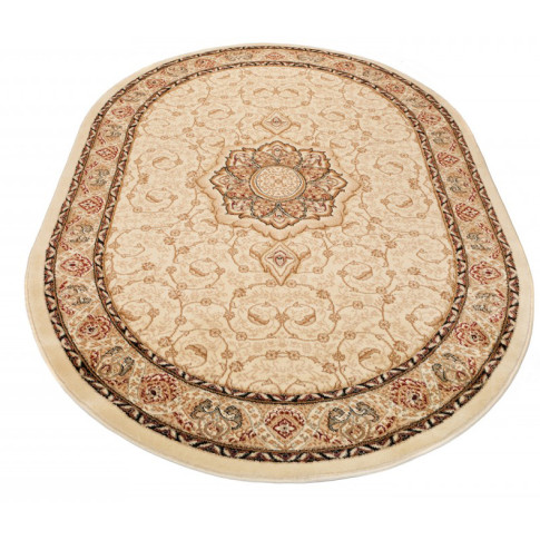 Kremowy owalny dywan w stylu klasycznym Nopi 3X