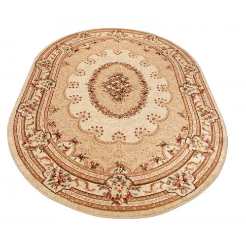 Kremowy owalny dywan w klasycznym stylu Nopi 4X