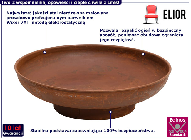Palenisko ogrodowe Elize kolor brązowy