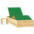 Regulowany leżak w zestawie z poduszką i stolikiem zielony - Mitros