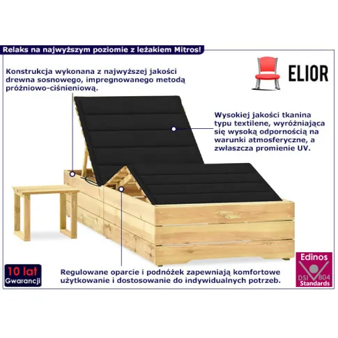 Ogrodowy zestaw wypoczynkowy Mitros kolor czarny