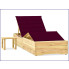 Leżak ze stolikiem Mitros kolor bordowy