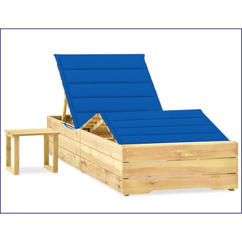 Leżak ze stolikiem Mitros kolor ciemnoniebieski