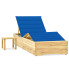 Komplet leżak z poduszką i stolikiem ciemnoniebieski - Mitros