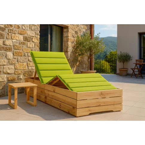 Leżak z poduszką i stolikiem jasnozielony   Ogebis