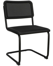 Czarne nowoczesne krzesło na płozach - Vobo 3X w sklepie Edinos.pl