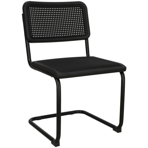 Czarne nowoczesne krzesło na płozach Vobo 3X